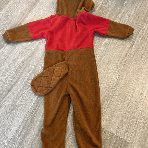 Size 3T Kids Buc-ee's Beaver One Piece Halloween Costume Pajamas Zip Souvenir - Picture 4 of 4